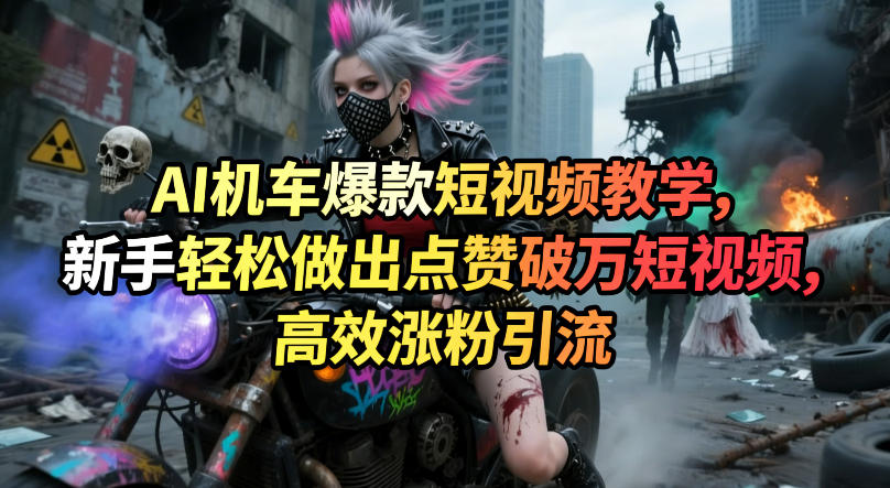 AI机车爆款短视频教学，新手轻松做出点赞破万短视频，高效涨粉引流-蜗牛学社