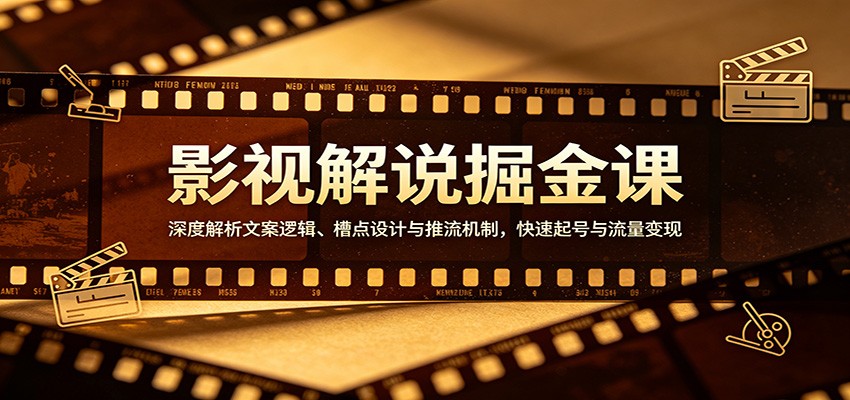 影视解说掘金课:深度解析文案逻辑、槽点设计与推流机制,快速起号与流量变现-蜗牛学社