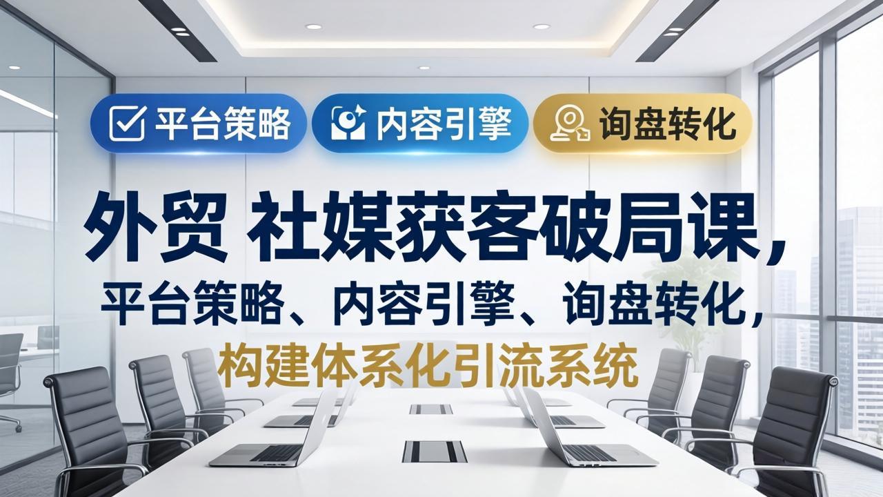 外贸 社媒获客破局课，平台策略、内容引擎、询盘转化，构建体系化引流系统(更新26年3月-蜗牛学社