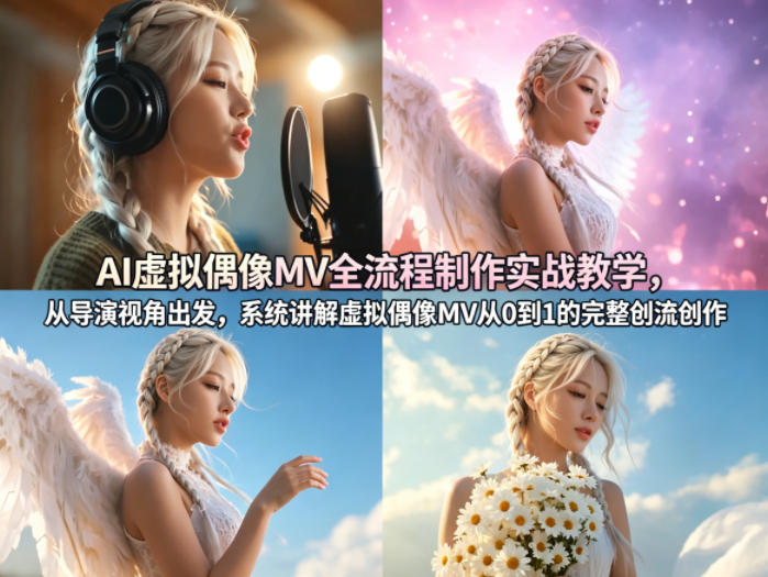 AI虚拟偶像MV全流程制作实战教学，从导演视角出发，系统讲解虚拟偶像MV从0到1的完整创作流程-蜗牛学社