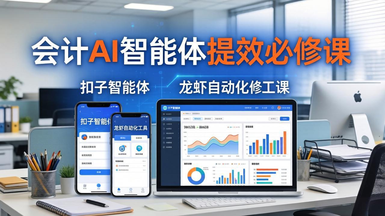 财务会计AI智能体提效必修课：扣子智能体+龙虾自动化+报表分析，一站式提升财务工作效率-蜗牛学社