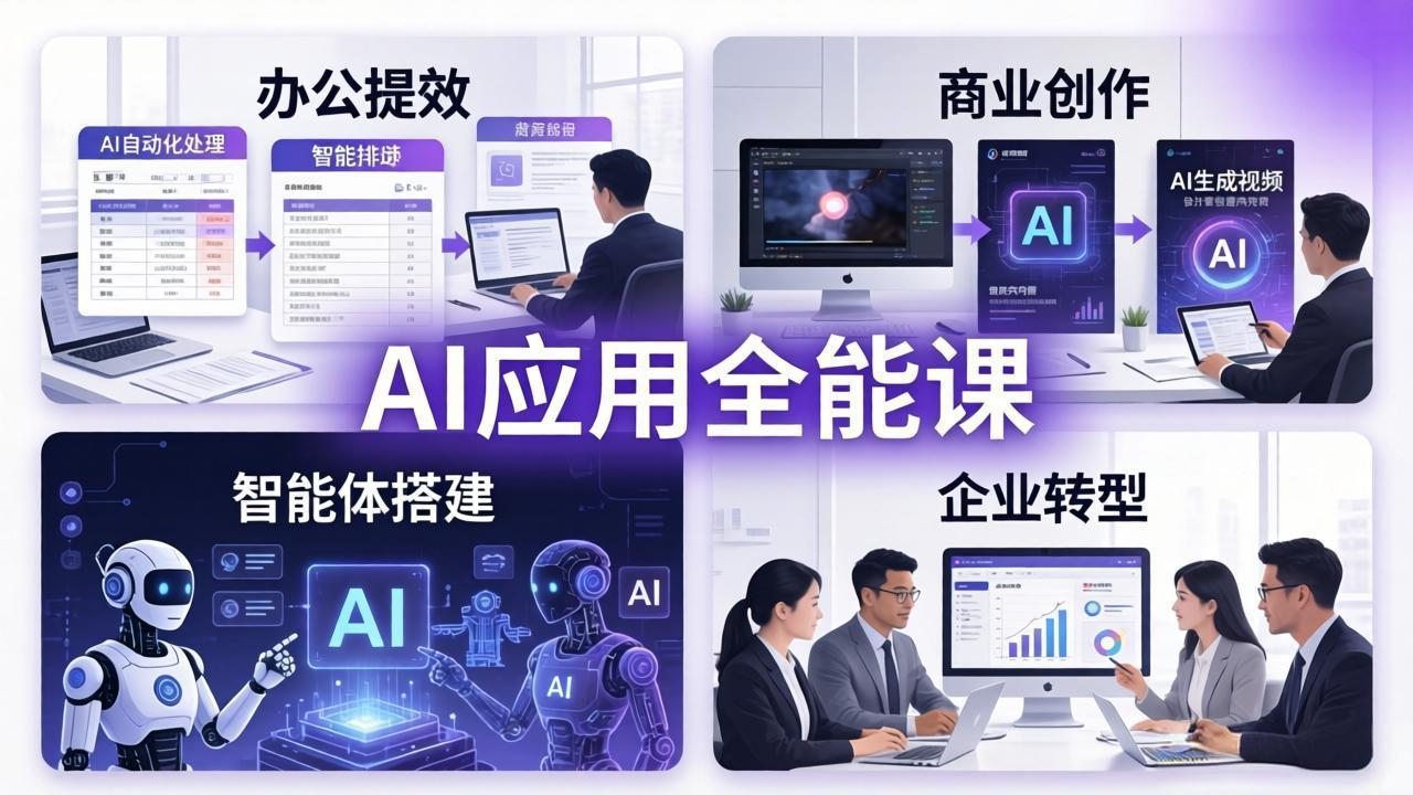 AIGC 应用全能课：办公提效、商业创作、智能体搭建、企业转型，一站式学会AI应用-蜗牛学社
