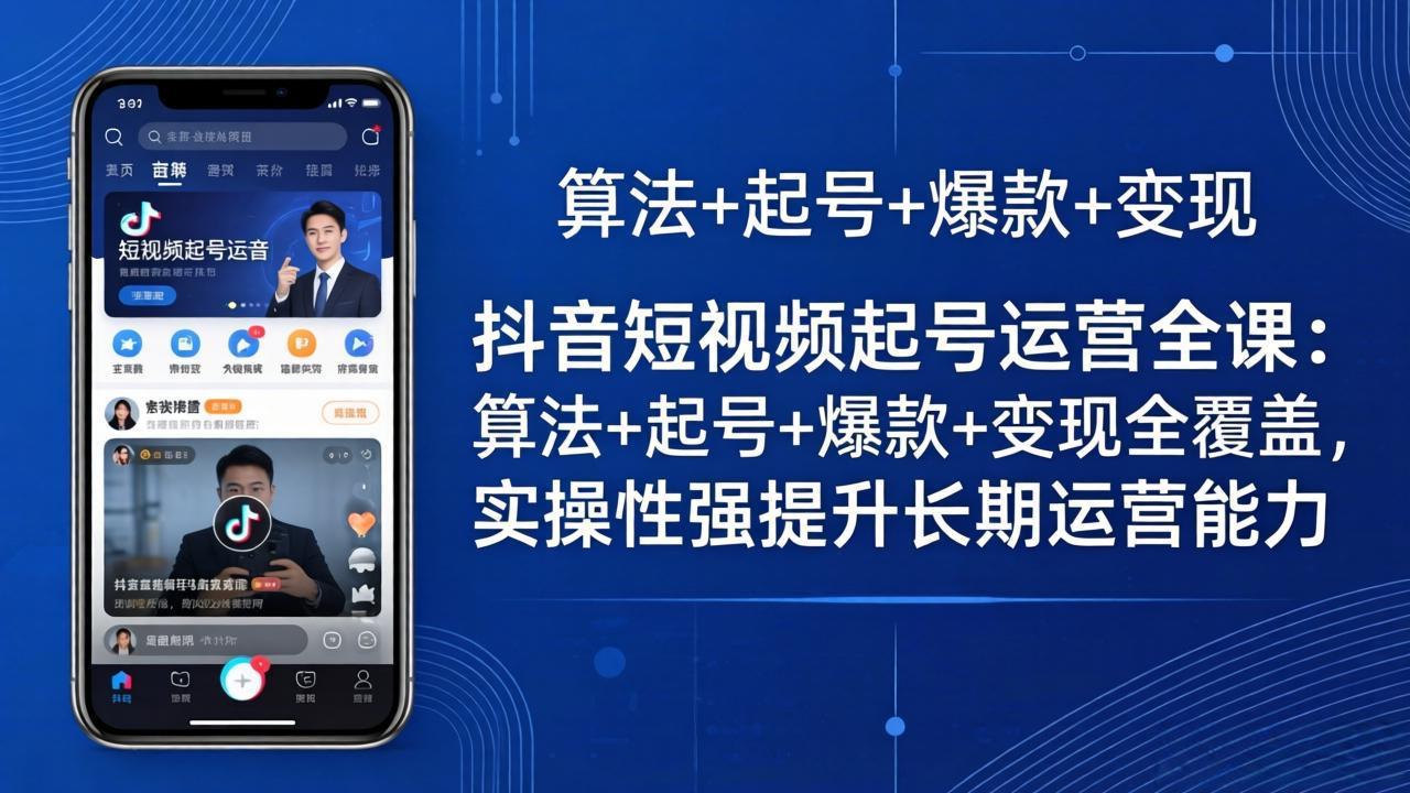 抖音短视频起号运营全课：算法+起号+爆款+变现全覆盖，实操性强提升长期运营能力-蜗牛学社