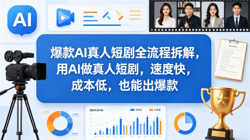 爆款AI真人短剧全流程拆解,用AI做真人短剧,速度快,成本低,也能出爆款-蜗牛学社