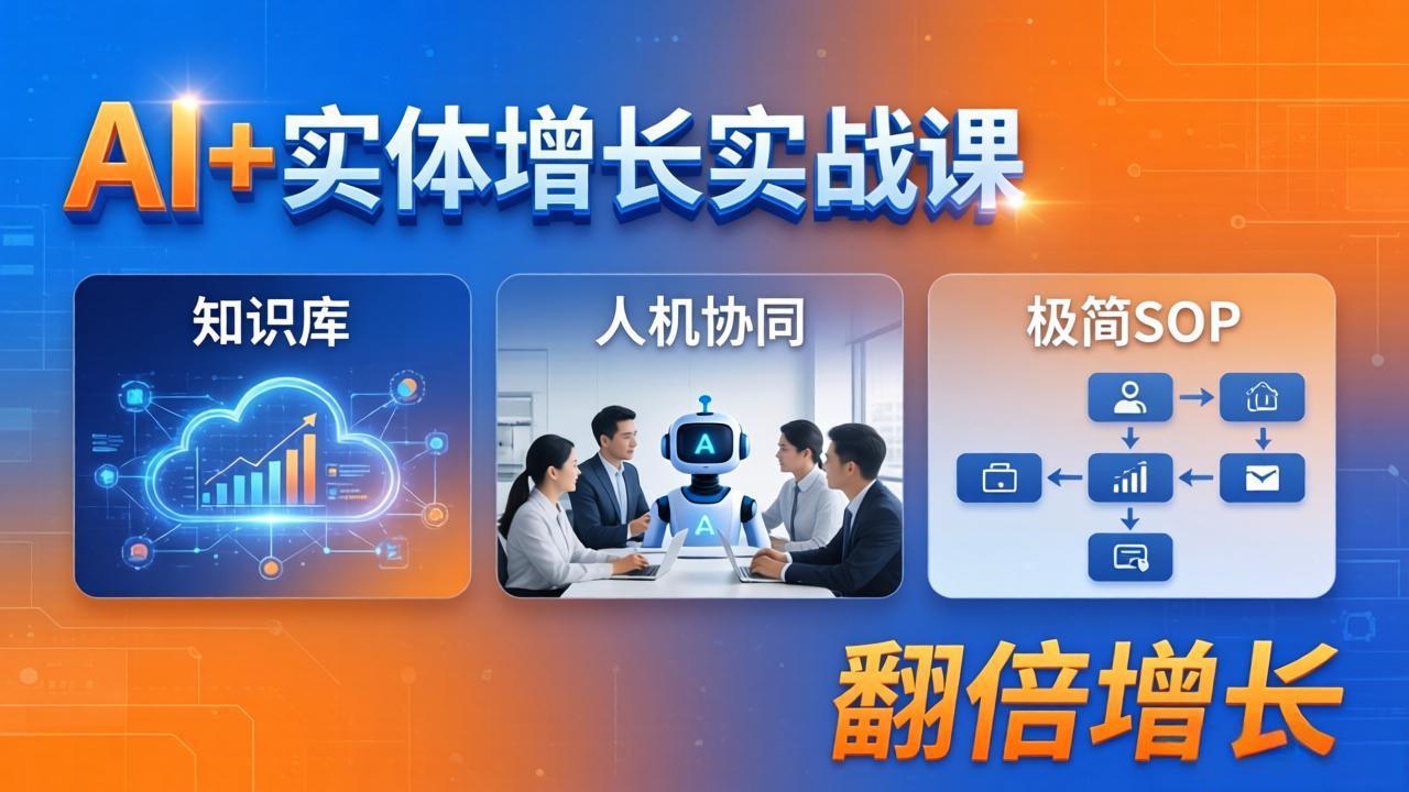 AI+实体增长实战课：知识库+人机协同+极简SOP，助力实体业务翻倍增长-蜗牛学社