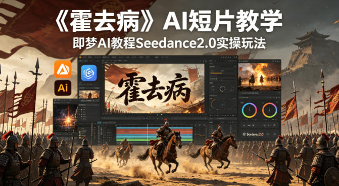 《霍去病》AI短片教学，即梦AI教程Seedance2.0实操玩法-蜗牛学社