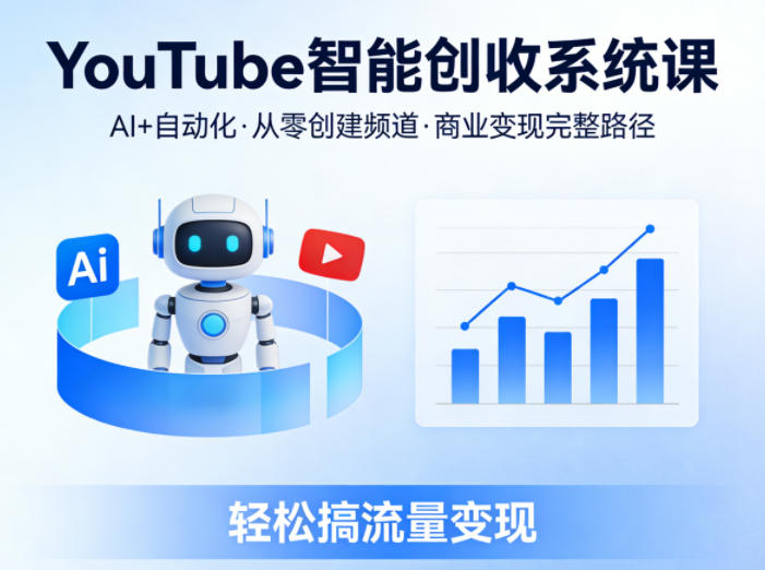 YouTube智能创收系统课,AI+自动化,从零创建YouTube频道并实现商业变现的完整路径,轻松搞流量变现-蜗牛学社