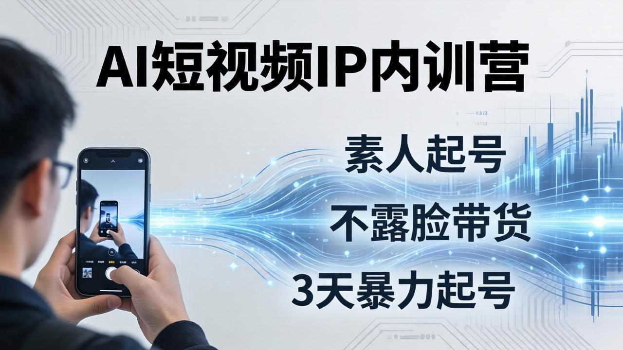 2026AI短视频IP内训营：从素人起号到不露脸带货，3天暴力起号全流程拆解-蜗牛学社