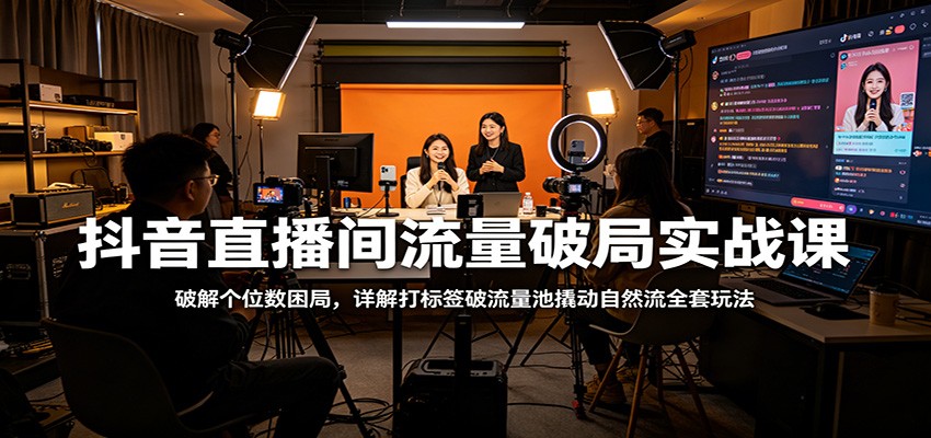 抖音直播间流量破局实战课：破解个位数困局，详解打标签破流量池撬动自然流全套玩法-蜗牛学社