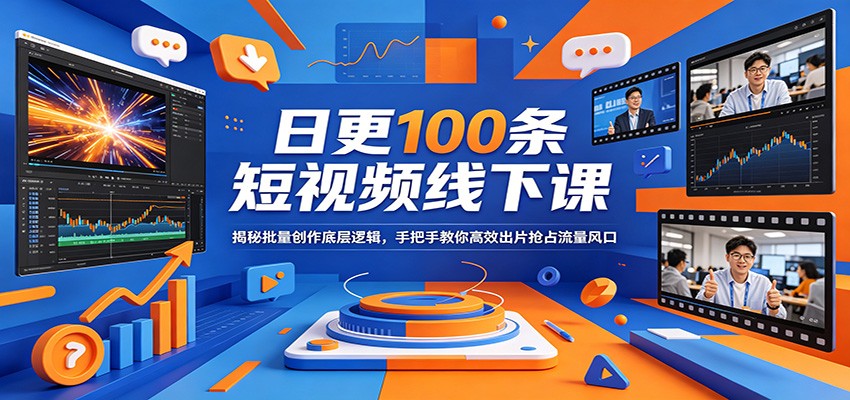 日更100条短视频线下课：揭秘批量创作底层逻辑，手把手教你高效出片抢占流量风口-蜗牛学社