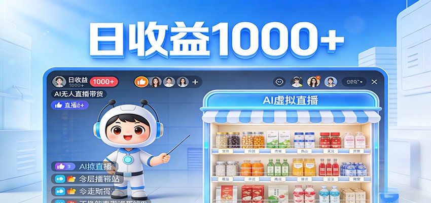 不用露脸不用说话,24小时自动卖货赚钱,全天自动直播,收益看得见-蜗牛学社