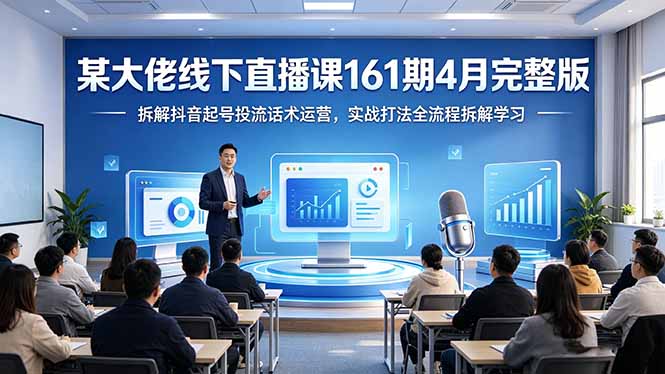 某大佬线下直播课161期4月完整版，拆解抖音起号投流话术运营，实战打法全流程拆解学习-蜗牛学社