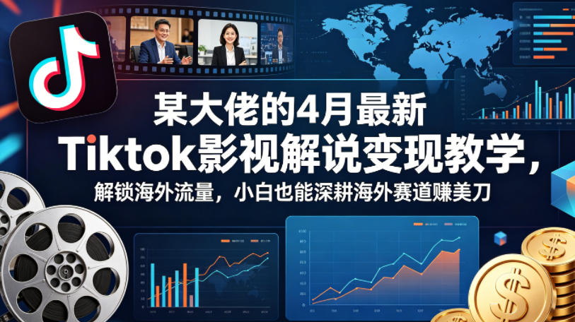 某大佬的4月最新Tiktok影视解说变现教学，解锁海外流量，小白也能深耕海外赛道賺美刀-蜗牛学社