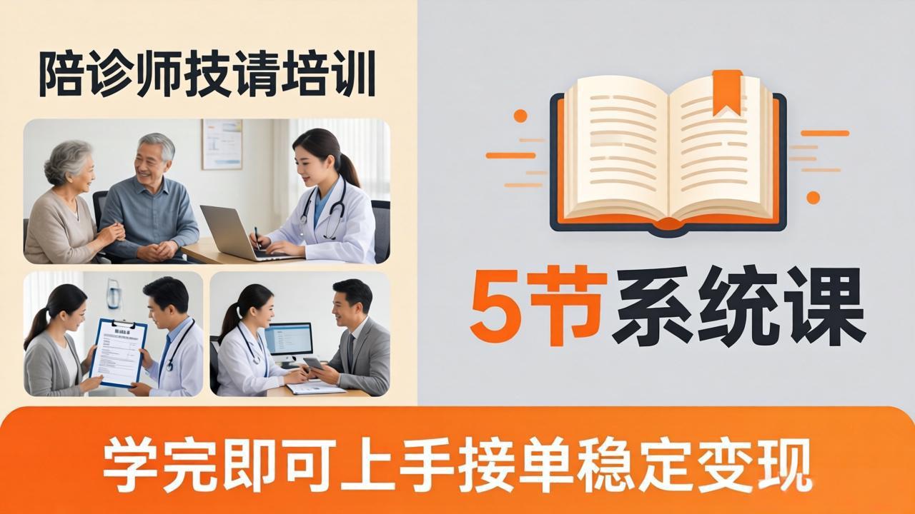 想做陪诊师不知从何下手？5节系统课教你掌握核心技能，学完即可上手接单稳定变现-蜗牛学社