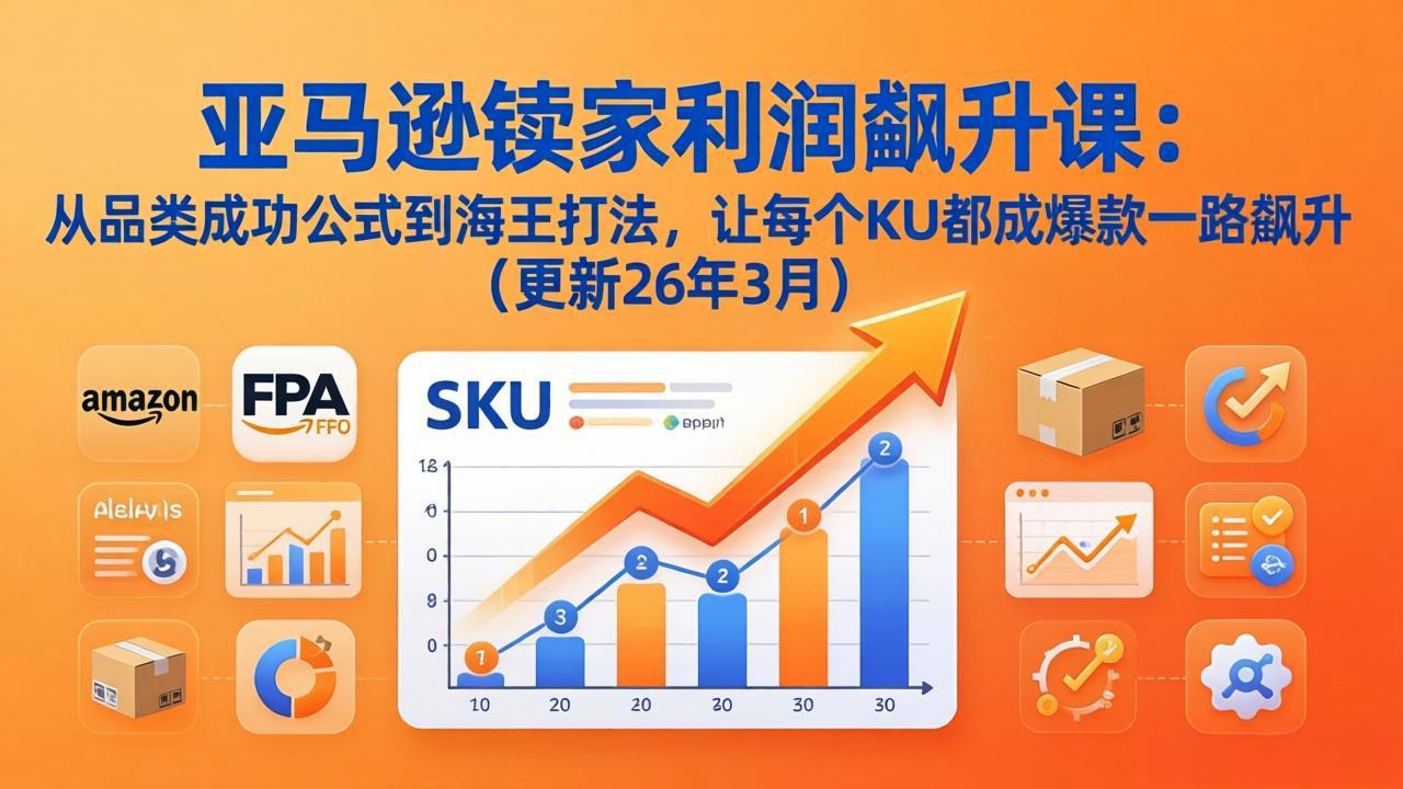 亚马逊卖家利润飙升课:从品类成功公式到海王打法,让每个SKU都成爆款一路飙升(更新26年3月-蜗牛学社