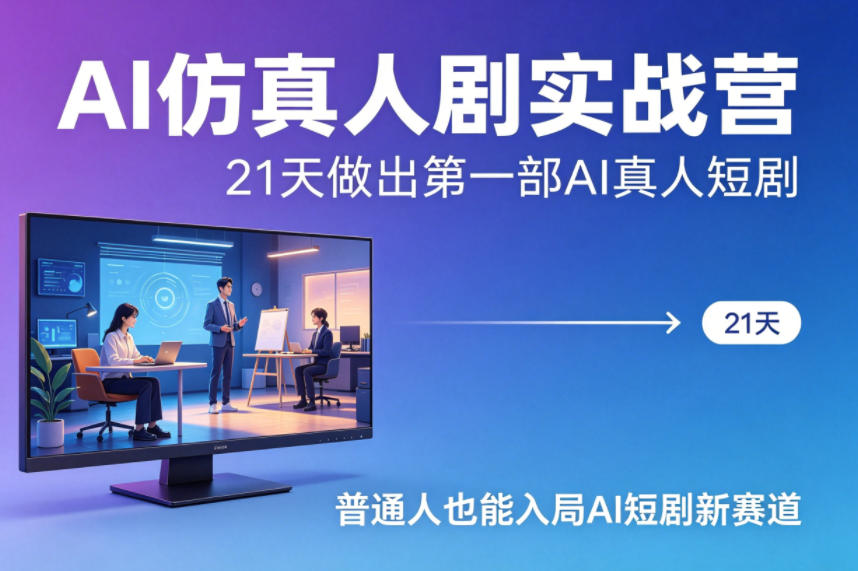 AI仿真人剧实战营，21天做出第一部AI真人短剧，普通人也能入局AI短剧新赛道(更新)-蜗牛学社