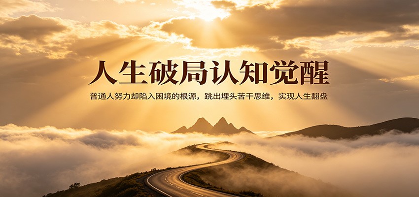 人生破局认知觉醒，普通人努力却陷入困境的根源，跳出埋头苦干思维，实现人生翻盘-蜗牛学社