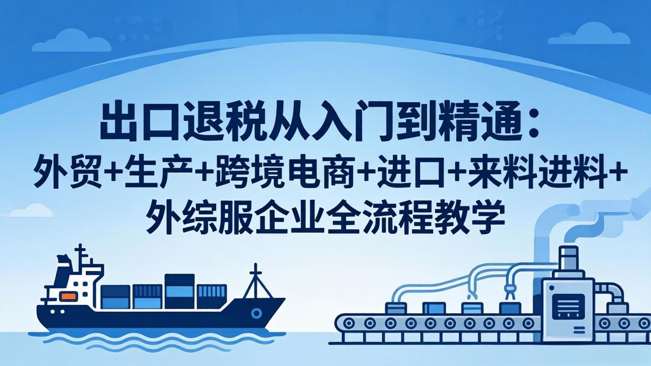 出口退税从入门到精通：外贸+生产+跨境电商+进口+来料进料+外综服企业全流程教学-蜗牛学社