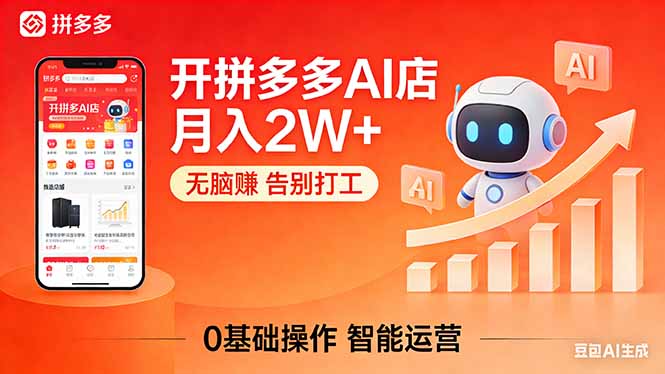 开一家拼多多AI店，月入2W+，无脑赚，告别打工，附SOP手册-蜗牛学社