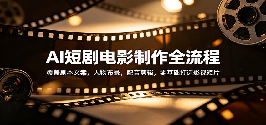 AI短剧电影制作全流程：覆盖剧本文案，人物布景，配音剪辑，零基础打造影视短片-蜗牛学社