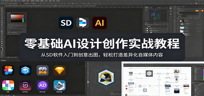零基础AI设计创作实战教程：从SD软件入门到创意出图，轻松打造差异化自媒体内容-蜗牛学社