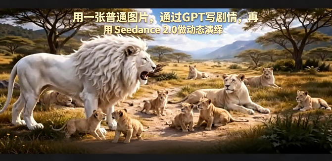 用一张普通图片，通过GPT写剧情，再用Seedance 2.0做动态演绎，居然能生成迪士尼风格搞笑动画-蜗牛学社