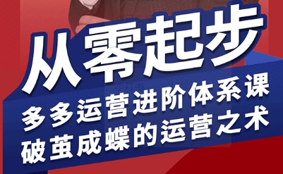 拼多多运营进阶系统课，从零起步，多多运营进阶体系课，破茧成蝶的运营之术(更新26年4月)-蜗牛学社
