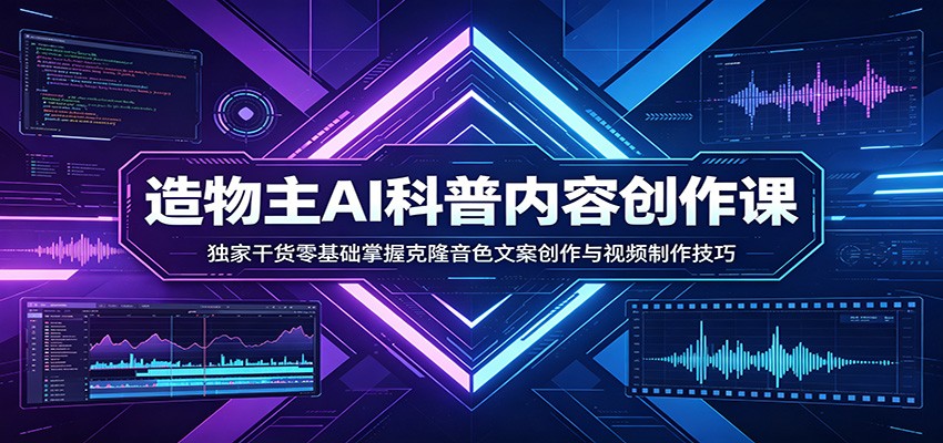 AI科普内容创作课：独家干货零基础掌握克隆音色文案创作与视频制作技巧-蜗牛学社
