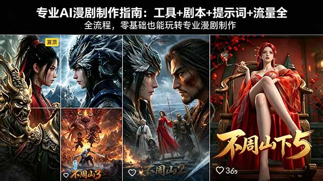 专业AI漫剧制作指南：工具+剧本+提示词+流量全流程，零基础也能玩转专业漫剧制作-蜗牛学社