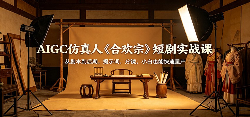 AIGC仿真人《合欢宗》短剧实战课：从剧本到后期，提示词，分镜，小白也能快速量产-蜗牛学社