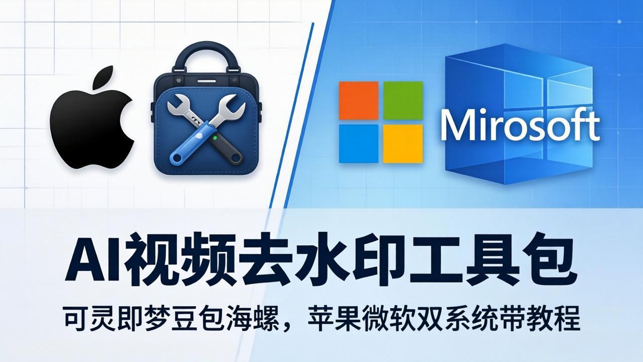 AI视频去水印工具包：可灵即梦豆包海螺，苹果微软双系统带教程-蜗牛学社