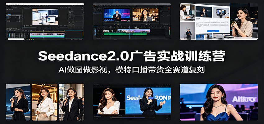 Seedance2.0广告实战训练营：AI做图做影视，模特口播带货全赛道复刻-蜗牛学社