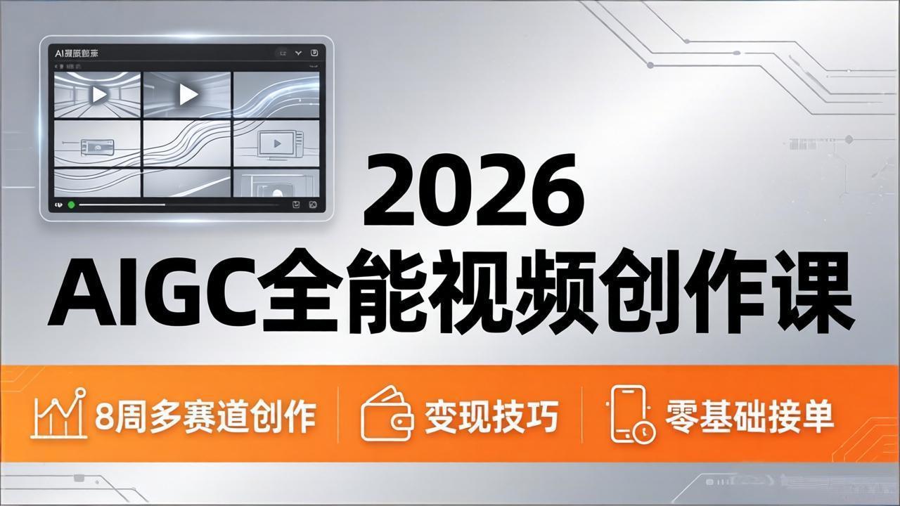 2026AIGC全能视频创作课，8周吃透多赛道创作+变现，零基础也能高效出片接单-蜗牛学社