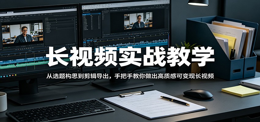 长视频实战教学，从选题构思到剪辑导出，手把手教你做出高质感可变现长视频-蜗牛学社