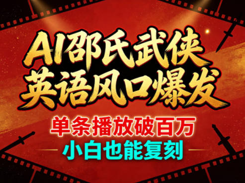 AI邵氏武侠英语风口爆发，单条播放破百万，小白也能复刻-蜗牛学社