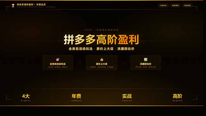 拼多多高阶盈利年费会员(更新3月31-蜗牛学社