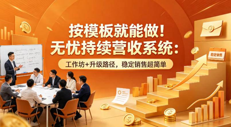 按模板就能做！无忧持续营收系统：工作坊+升级路径，稳定销售超简单【原创双语字幕】-蜗牛学社