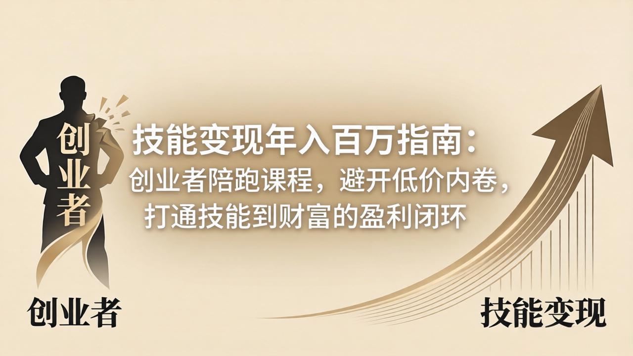 技能变现年入百万指南：创业者陪跑课程，避开低价内卷，打通技能到财富的盈利闭环-蜗牛学社