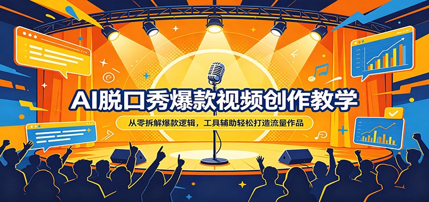 AI脱口秀爆款视频创作教学：从零拆解爆款逻辑，工具辅助轻松打造流量作品-蜗牛学社