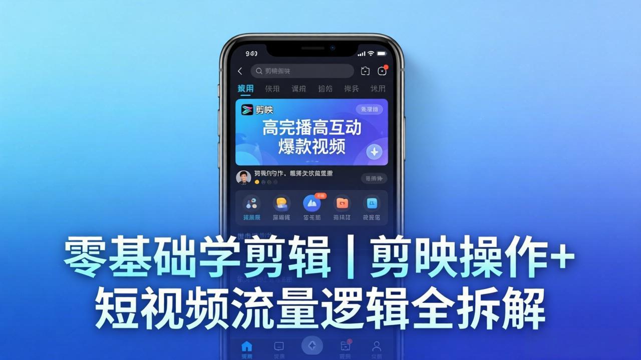 【零基础学剪辑】剪映操作+短视频流量逻辑全拆解｜手把手教你剪出高完播高互动爆款视频-蜗牛学社