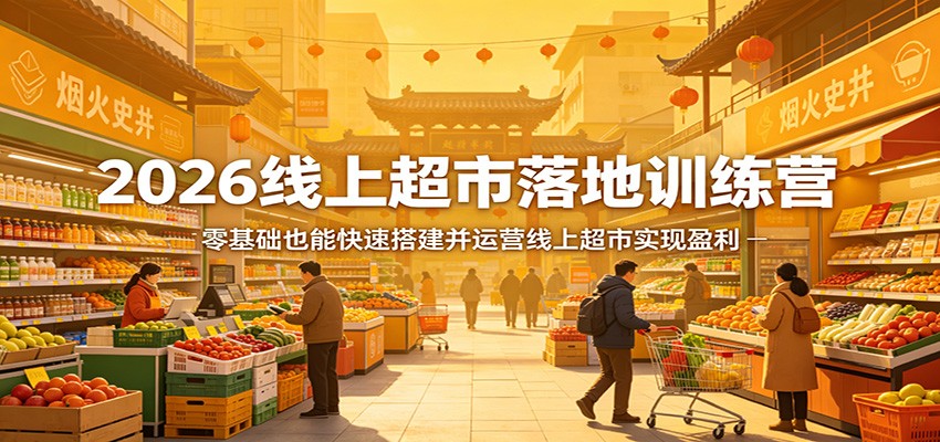 2026线上超市落地训练营，零基础也能快速搭建并运营线上超市实现盈利-蜗牛学社