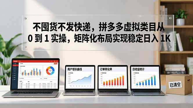 不囤货不发快递，拼多多虚拟类目从 0 到 1 实操，矩阵化布局实现稳定日入 1K-蜗牛学社