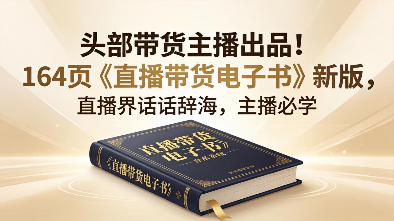 头部带货主播出品！164页《直播带货电子书》新版，直播界话术辞海，主播必学-蜗牛学社