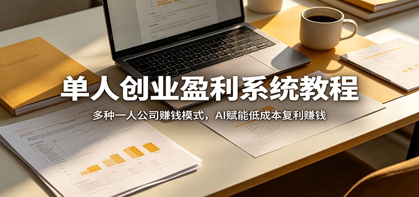 单人创业盈利系统教程：多种一人公司赚钱模式，AI赋能低成本复利赚钱-蜗牛学社