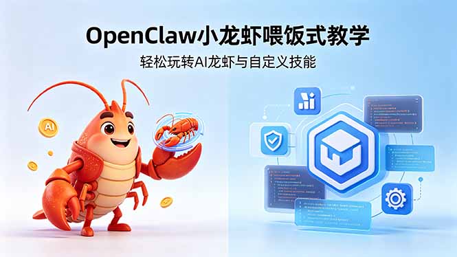 不用懂技术！OpenClaw小龙虾喂饭式教学，轻松玩转AI龙虾与自定义技能-蜗牛学社