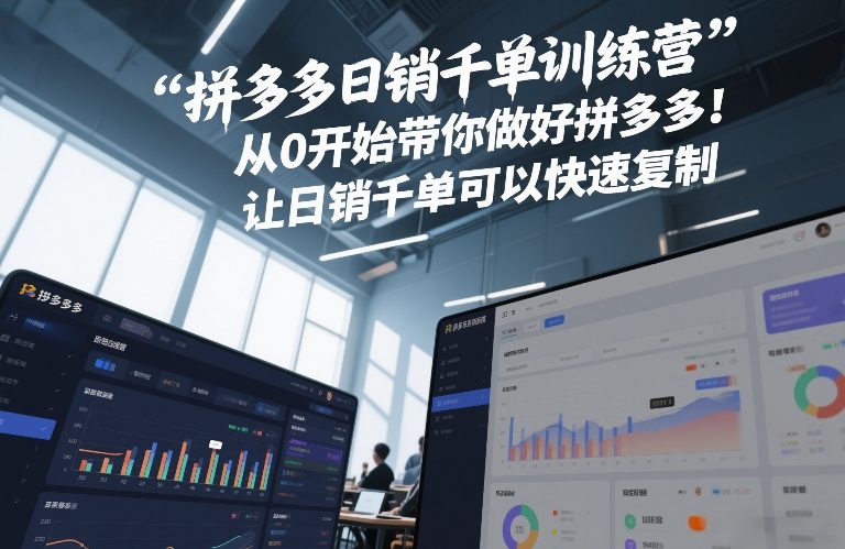 拼多多日销千单训练营，从0开始带你做好拼多多，让日销千单可以快速复制(更新26年4月)-蜗牛学社