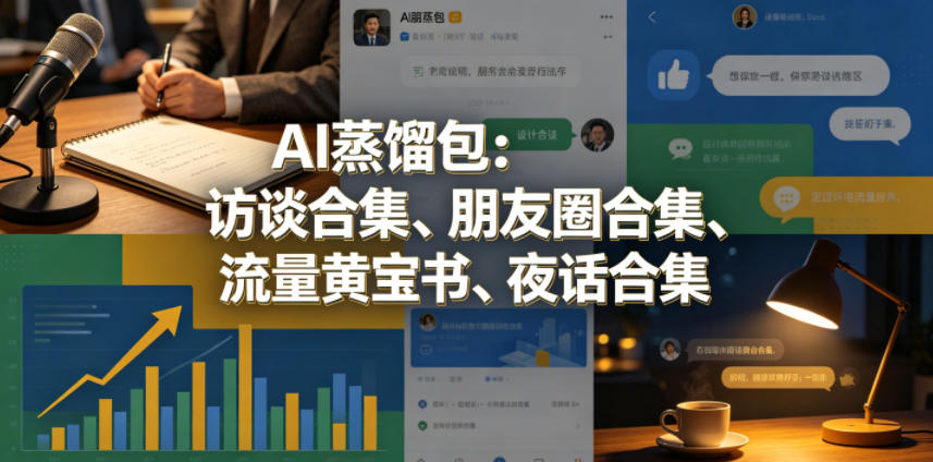 AI蒸馏包：访谈合集、朋友圈合集、流量黄宝书、夜话合集【文档】-蜗牛学社