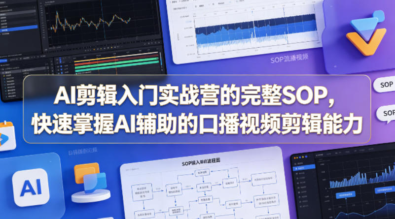 AI剪辑入门实战营的完整SOP，快速掌握AI辅助的口播视频剪辑能力-蜗牛学社