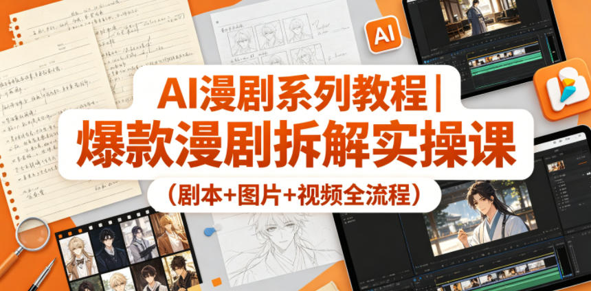 AI漫剧系列教程|爆款漫剧拆解实操课(剧本+图片+视频全流程)-蜗牛学社