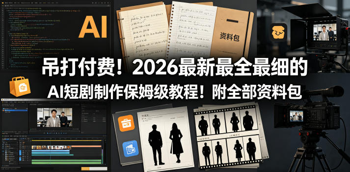 吊打付费！2026最新最全最细的AI短剧制作保姆级教程！附全部资料包-蜗牛学社